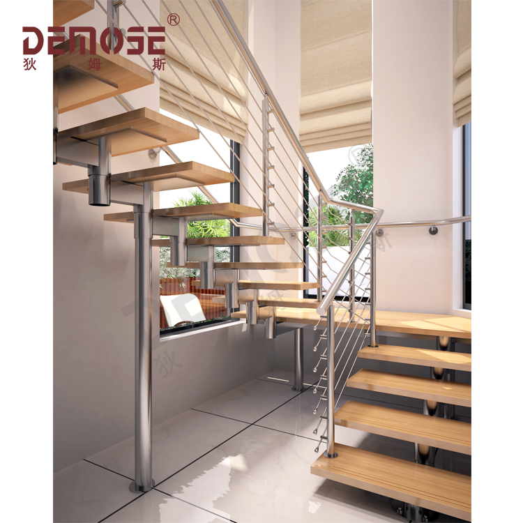 美國住宅室內L型樓梯設計案例